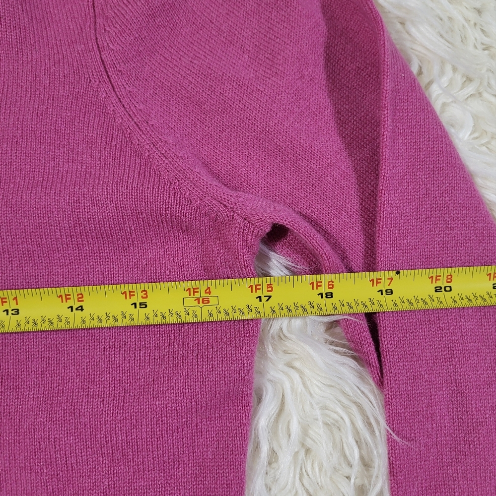 Simply Cashmere Pink V Neck 100 % Cashmere Sweater Medium - Picture 11 of 12
